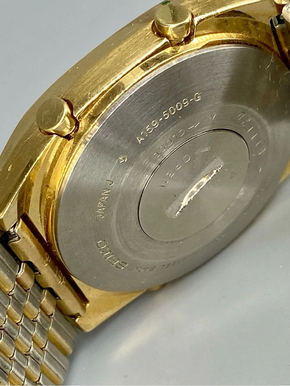 Seiko Vintage Digital Chronograph Watch Gold 1970’s Japan A159-5009G